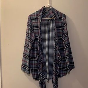 A-symmetrical plaid shirt